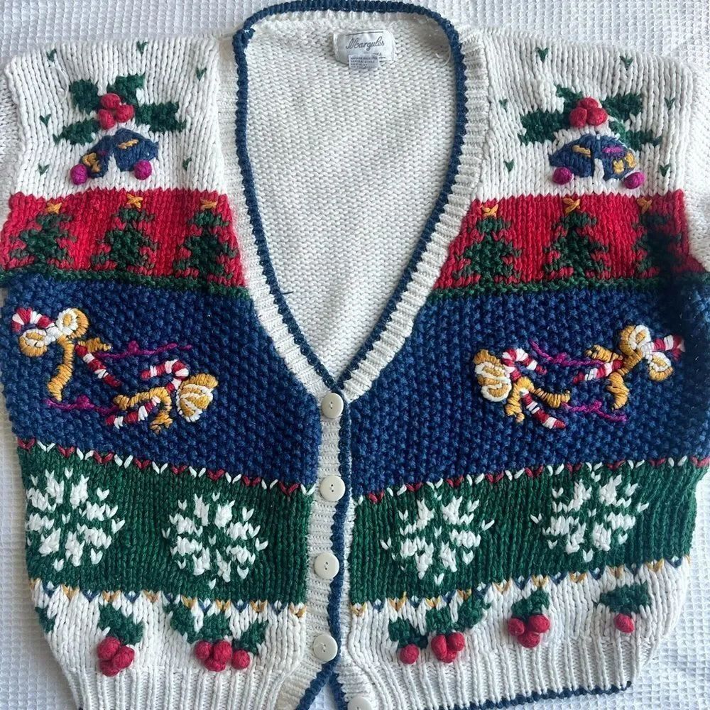 Margules Vintage Women’s Christmas Holiday Seasonal Embroidered Sweater Size M